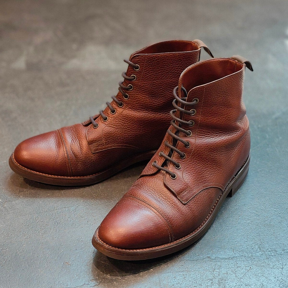 【CROCKETT&JONES × Paul Smith】クロケット&ジョーンズ × ポールスミス 別注レースアップブーツ ダービー グレインレザー ブラウン サイズ UK8.5E DERBY