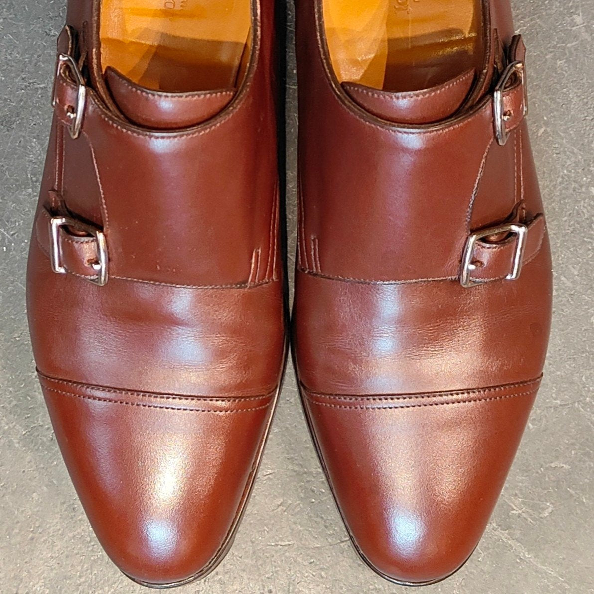 使用数回 【JOHNLOBB】ジョンロブ ウィリアム ダブルモンク カーフ ダークオーク サイズ UK6.5E 9795ラスト 参考定価¥251,900-