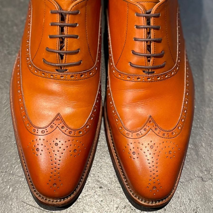 【SCOTCH GRAIN】スコッチグレイン HA9041 フルブローグ ブラウン サイズ 24.5 ※シューツリー左右種類違い