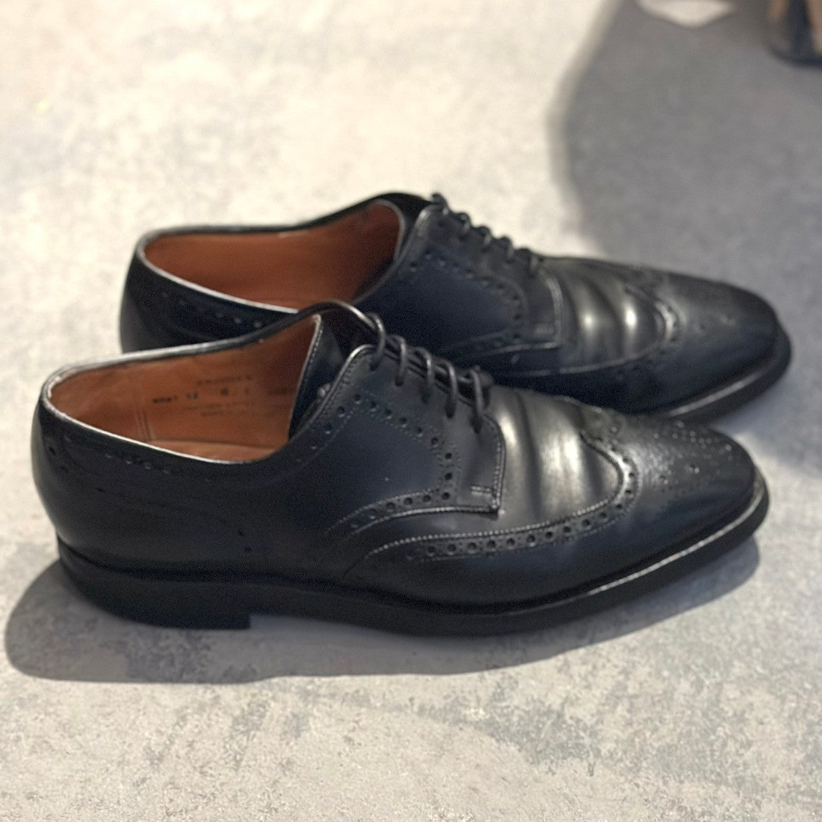 【CROCKETT&JONES】クロケット&ジョーンズ ウイングチップ スワンシー カーフ ブラック サイズ 6E 341ラスト