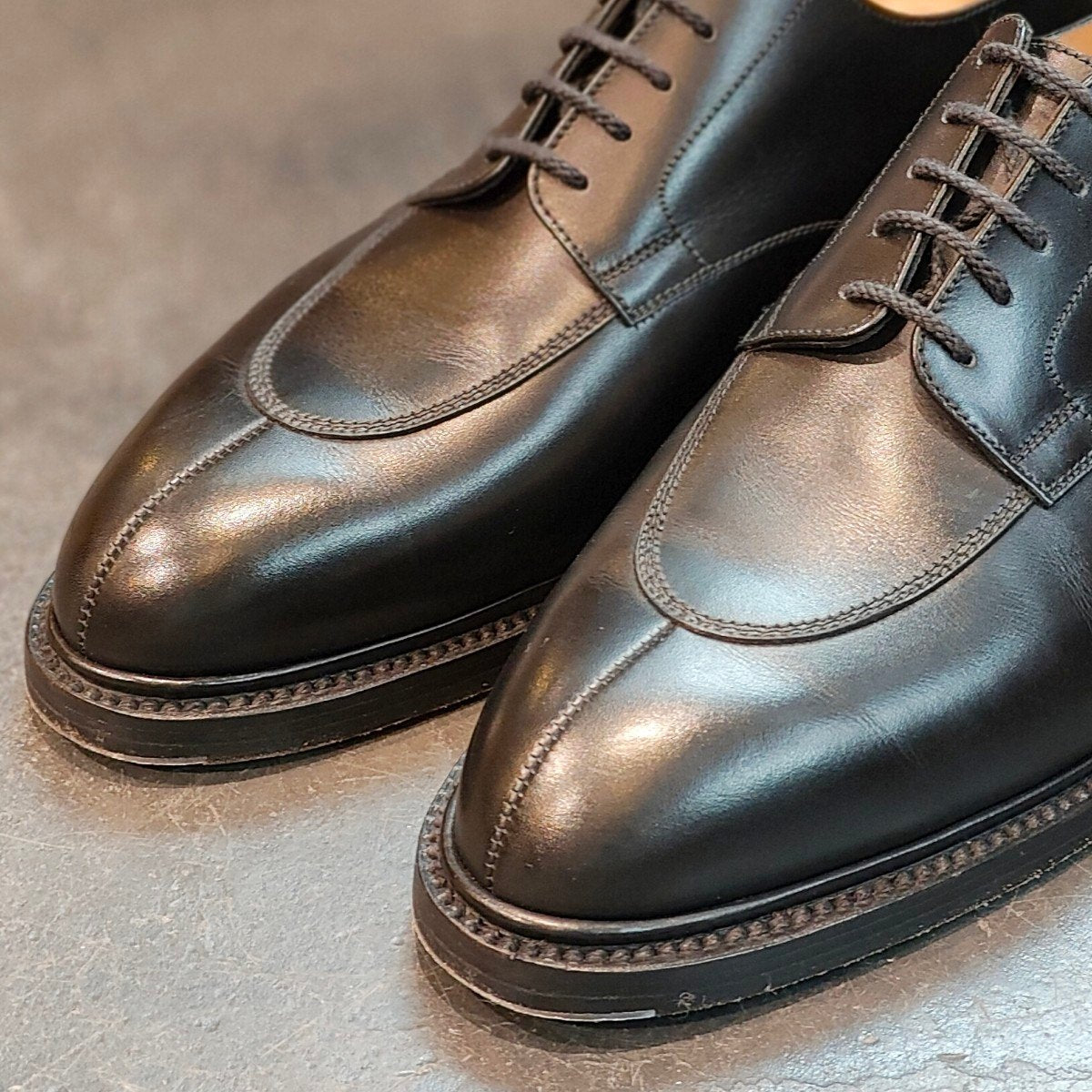 使用数回 【J.M.WESTON】ジェイエムウエストン ハーフハント Uチップ カーフ ブラック サイズ UK7C 25ラスト 定価¥170,500-