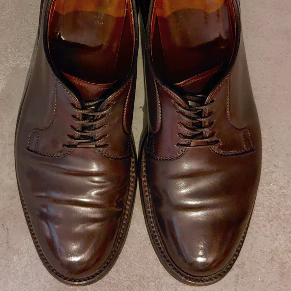 【ALDEN】オールデン 990 プレーントゥ コードバン ダークバーガンディ サイズ US7.5D バリーラスト 参考定価 ¥220,000-
