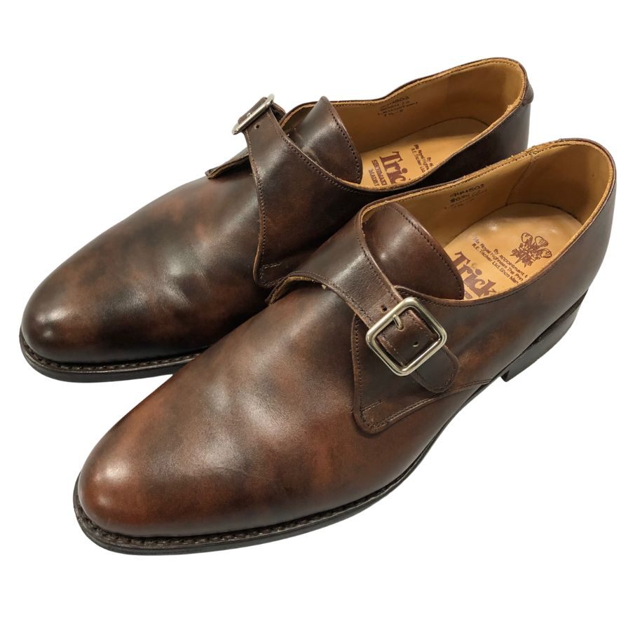 【TRICKERS】トリッカーズ LEWISTON シングルモンク ミュージアムカーフ ブラウン サイズ UK7.5
