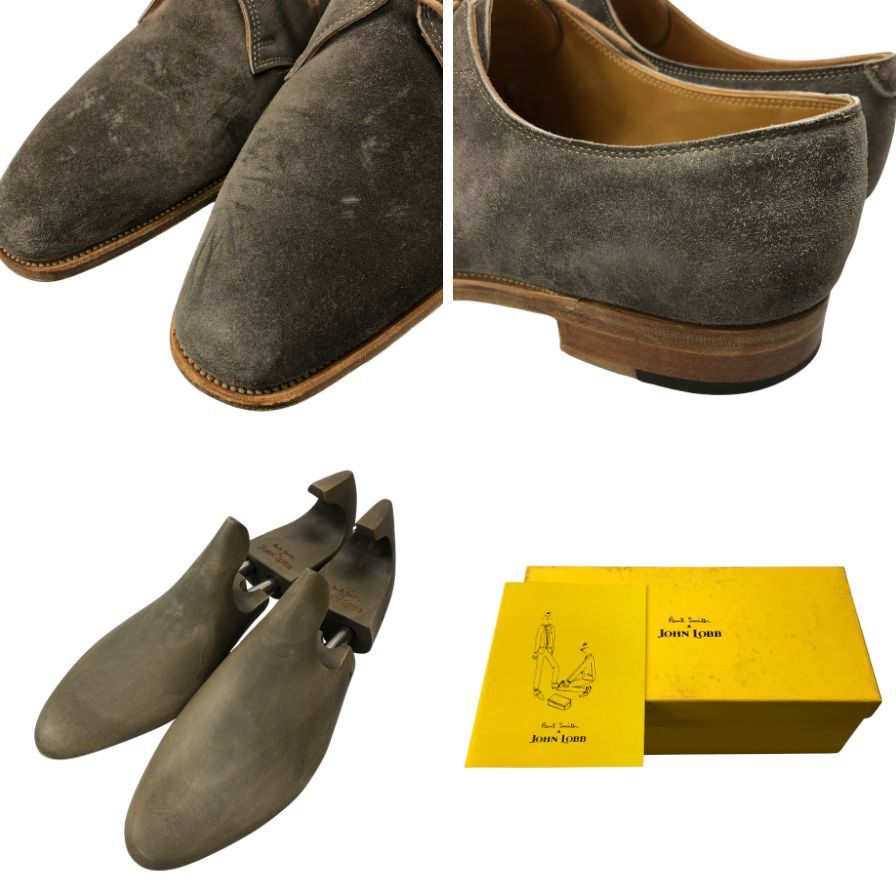 希少【JOHN LOBB】ジョンロブ×ポールスミス ウィロビー 2アイレット ダービー カシミヤスエード グレー サイズUK5.5E 8000ラスト