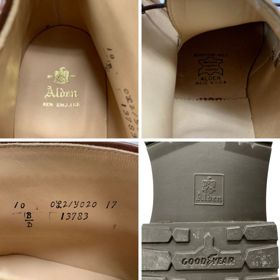 【ALDEN】オールデン 13783 ブーツ カーフ ブラウン(茶系) サイズ 10 ラスト