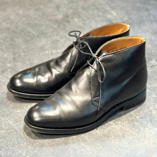 極美品【CROCKETT&JONES】クロケット&ジョーンズ チャートシー チャッカブーツ カーフ ブラック サイズUK7E 224ラスト