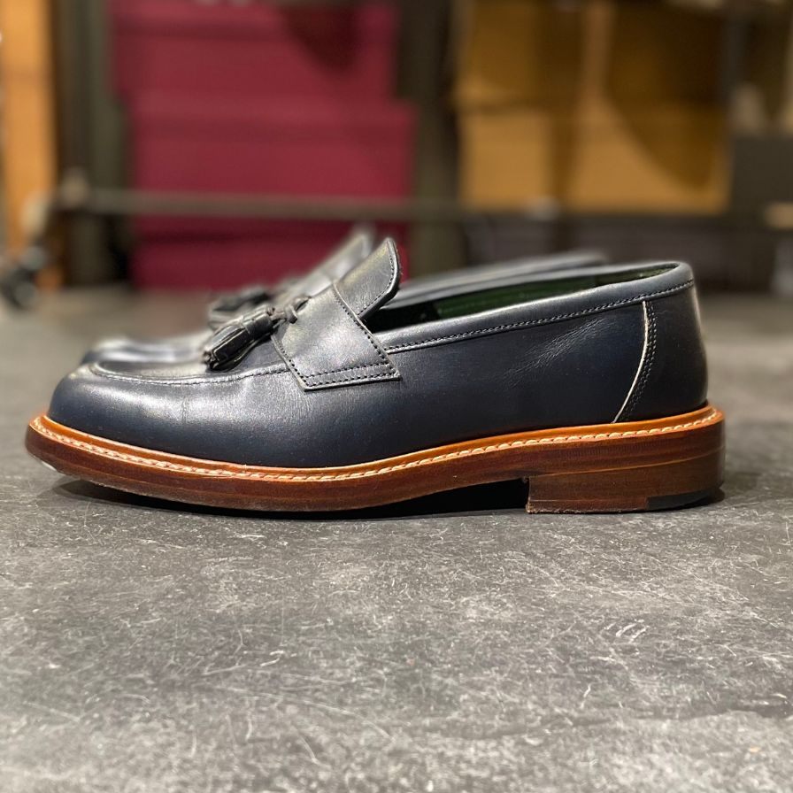 【Tricker’s】トリッカーズ×ポールスミス M7772 タッセルローファー カーフ ネイビー サイズUK7