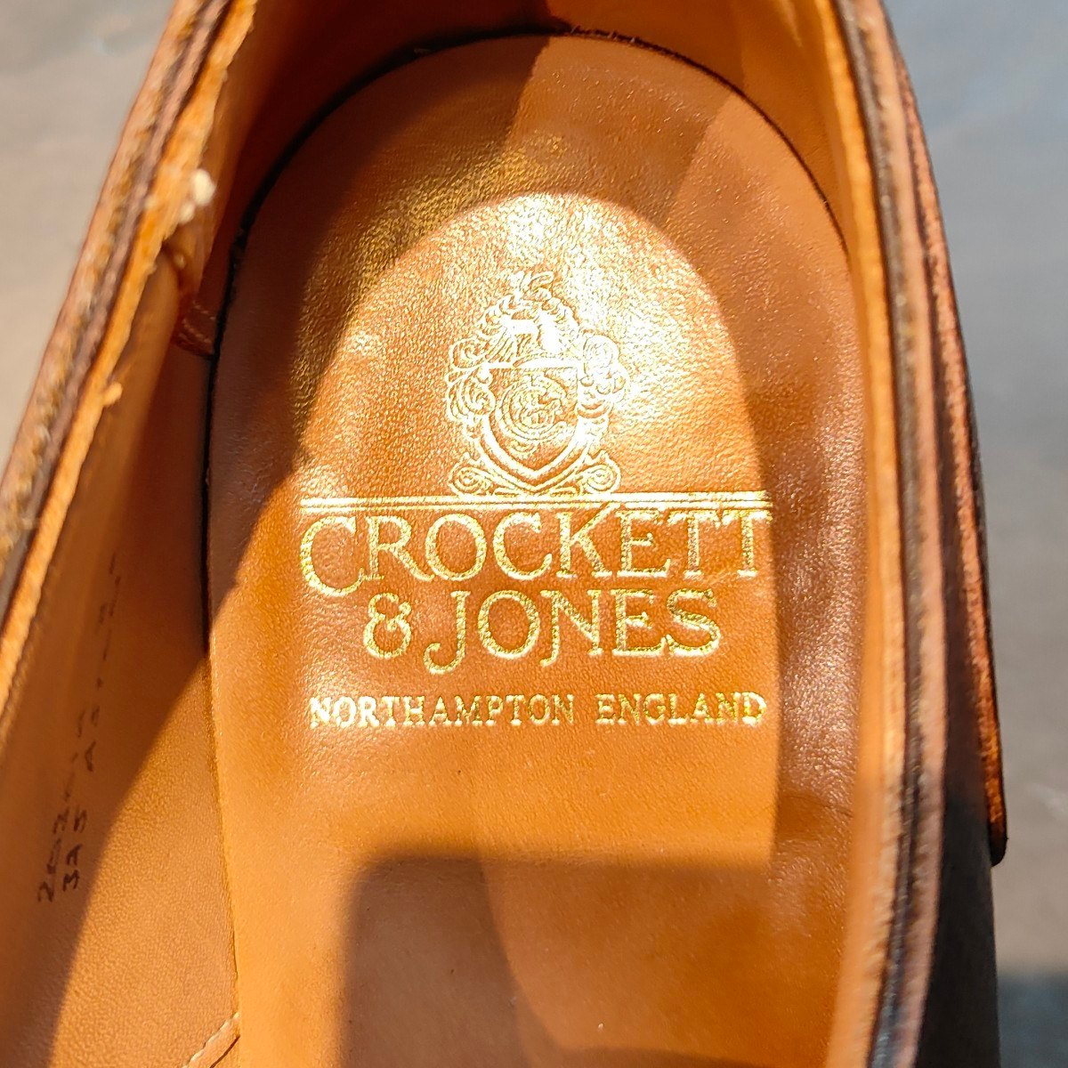 美品 【CROCKETT&JONES】クロケット&ジョーンズ アストン Uチップ グレインレザー ブラウン サイズ UK8E 375ラスト 定価¥137,500-