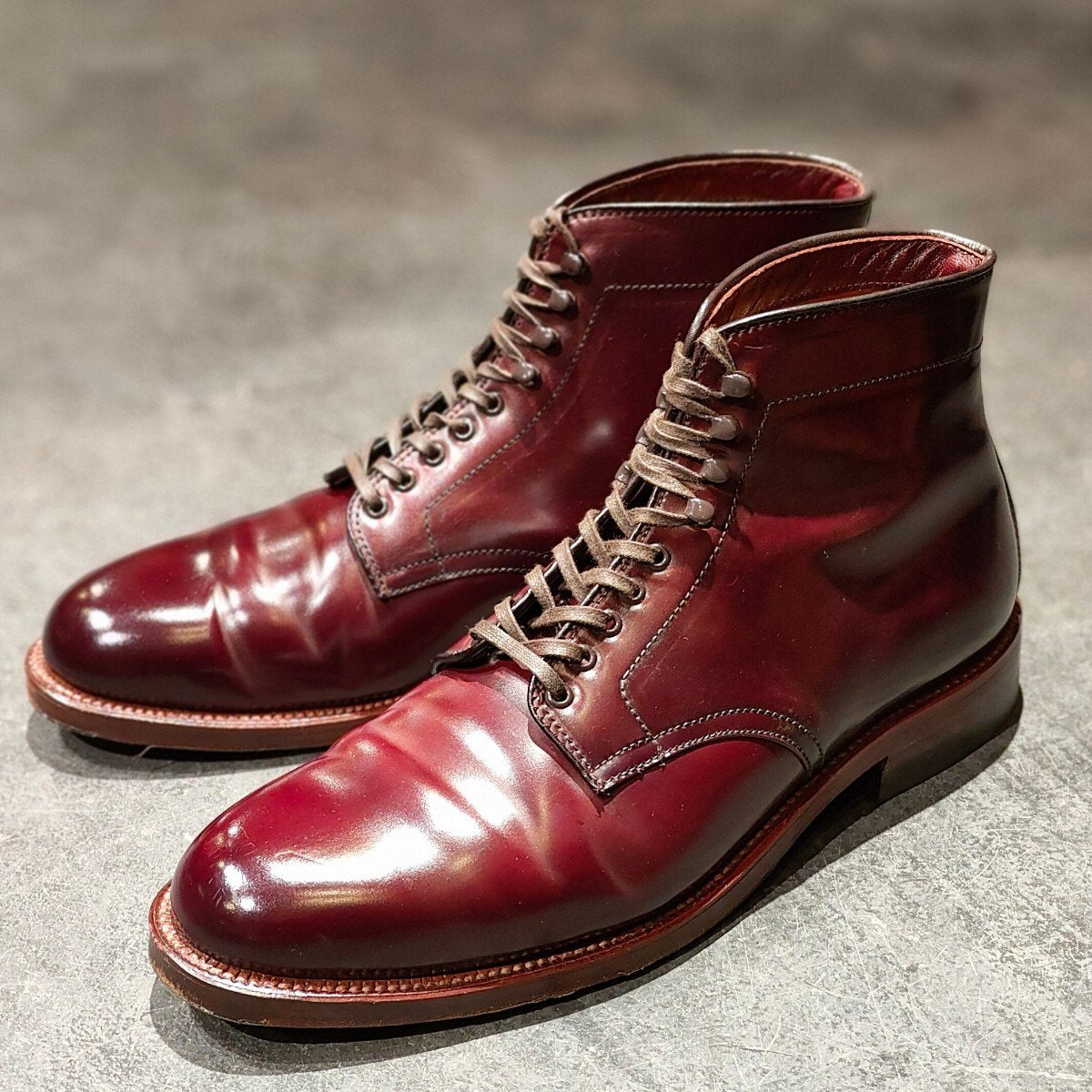 美品 【ALDEN】オールデン 45298H プレーントゥブーツ コードバン ダークバーガンディ サイズ US9D バリーラスト