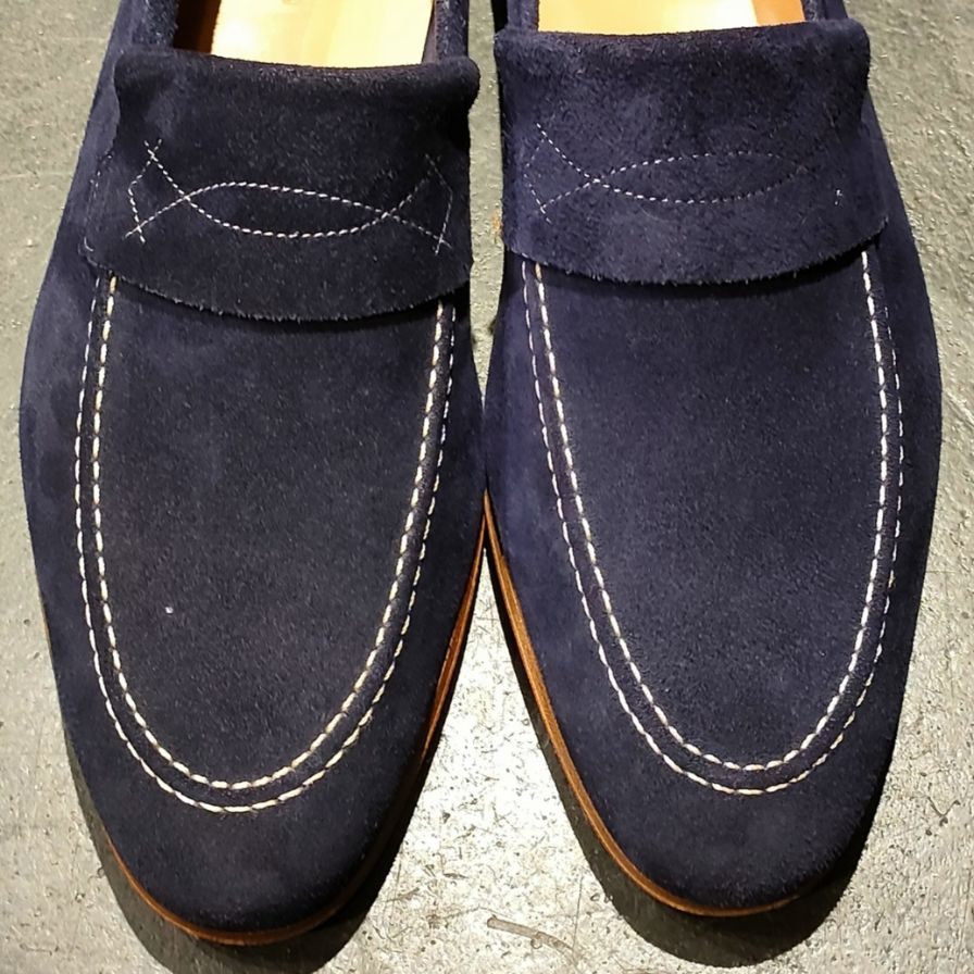 【JOHN LOBB】ジョンロブ YARDLEY スエードシューズ カーフ ネイビー サイズ UK7 ラスト8695