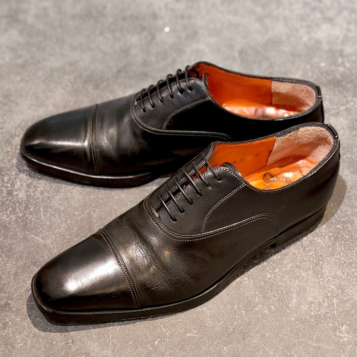 Santoni】サントーニ 9096 ストレートチップ カーフ ブラック サイズ