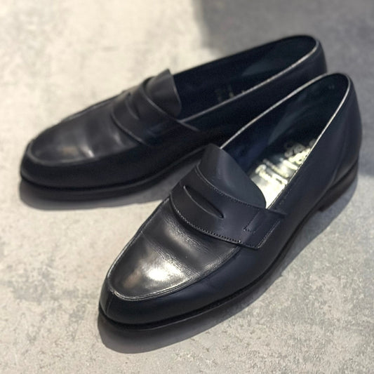 希少【CROCKETT&JONES】クロケット&ジョーンズ  コインローファー ポールスミス別注 カーフ ネイビー サイズUK6E 314ラスト