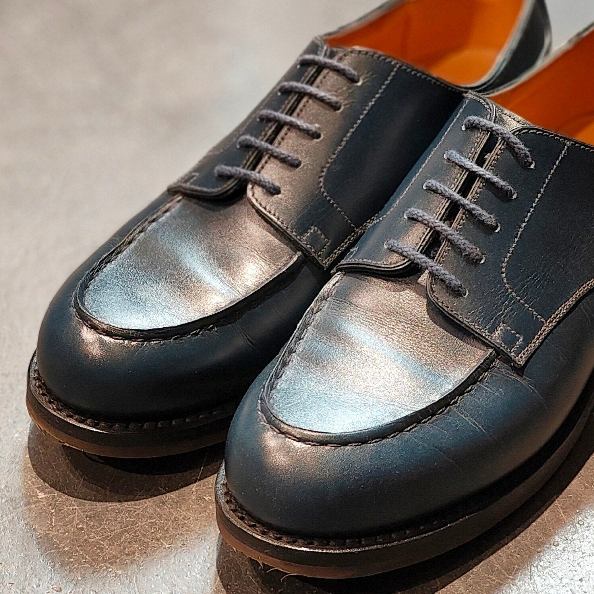 極美品【J.M.WESTON】ジェイエムウエストン 641 ゴルフ Uチップ ボックスカーフ ブルー サイズ UK5C 31ラスト 定価¥168,300-