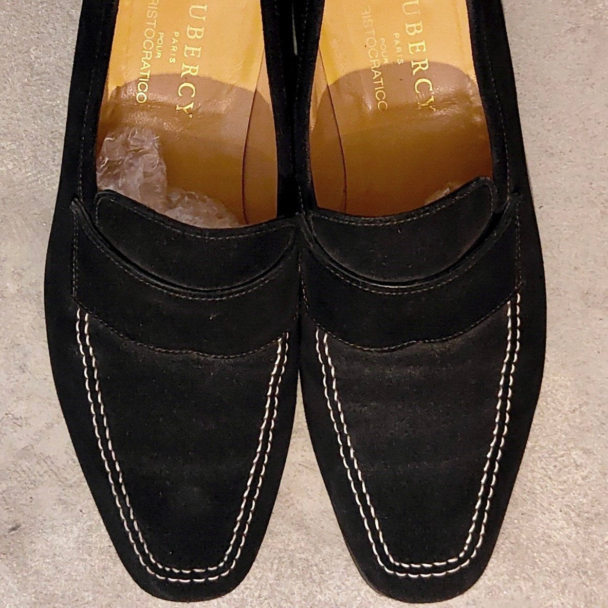 美品【AUBERCY】オーベルシー ローファー スエード ブラック サイズUK6.5