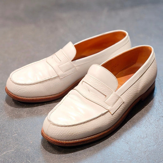 【J.M.WESTON】ジェイエムウエストン シグニチャーローファー 180 ローファー カーフグレインコンビ ホワイト サイズ UK7.5D 41ラスト