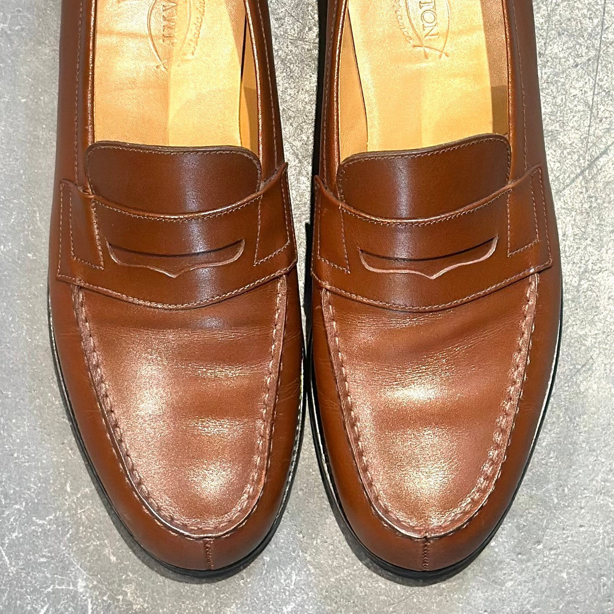 極美品【J.M.WESTON】ジェイエムウエストン 180 シグニチャーローファー カーフ タンブラウン メンズUK7.5B 41ラスト