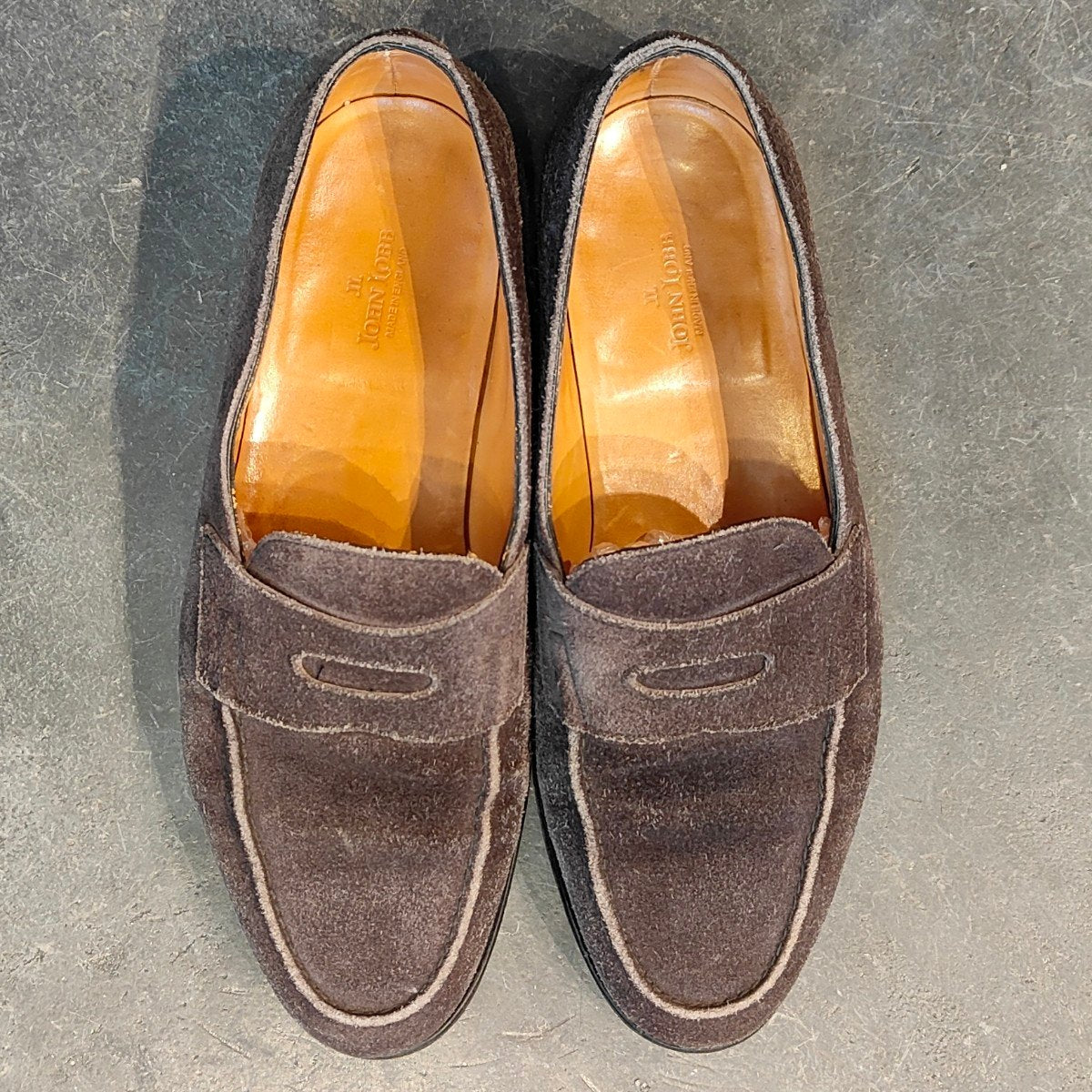 【JOHN LOBB】ジョンロブ ロペス ローファー スエード グレー サイズ UK6E 4395ラスト 参考定価¥269,500-