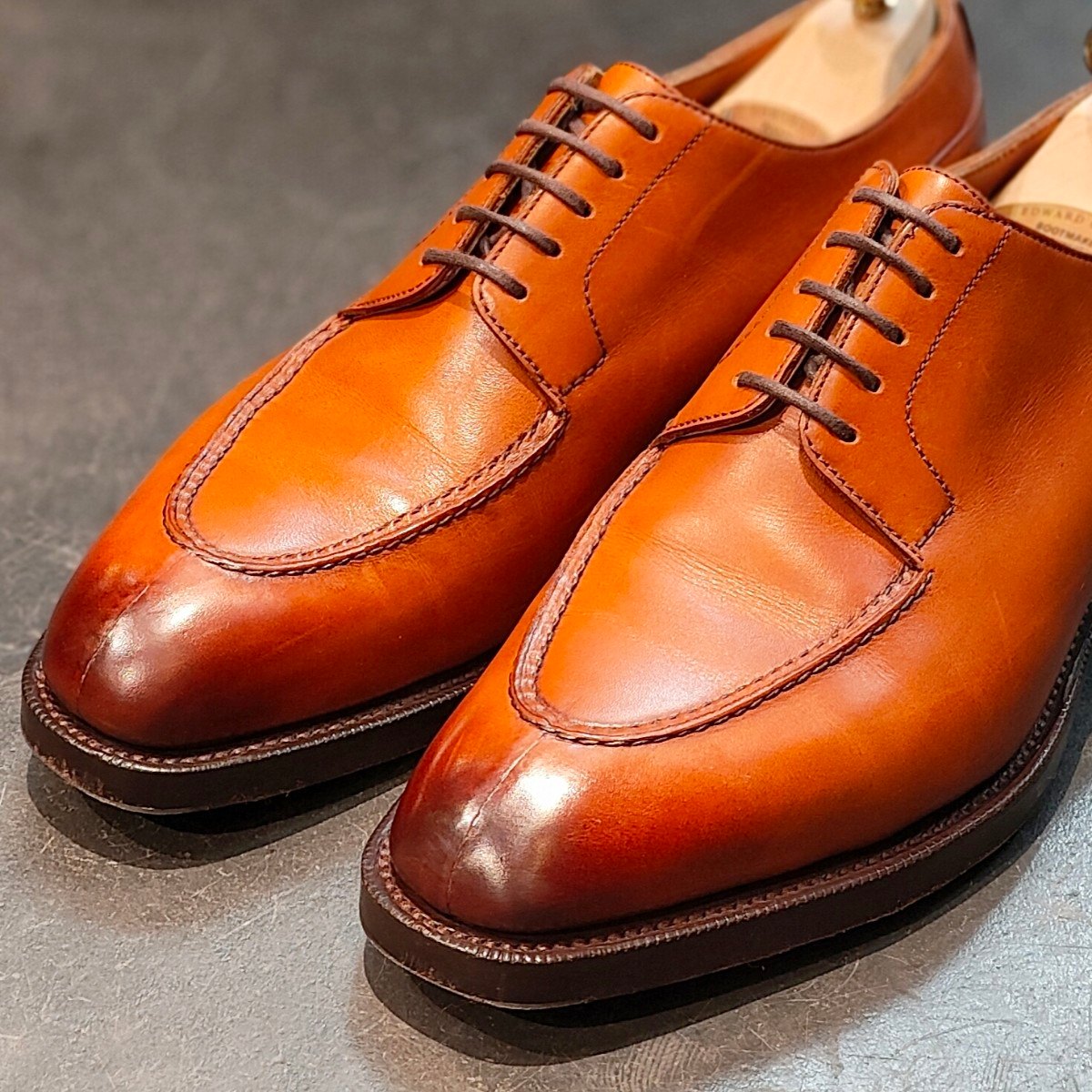 極美品 【EDWARD GREEN】エドワードグリーン ドーバー Uチップ カーフ チェスナット サイズ UK6E 606ラスト 定価¥273,900-
