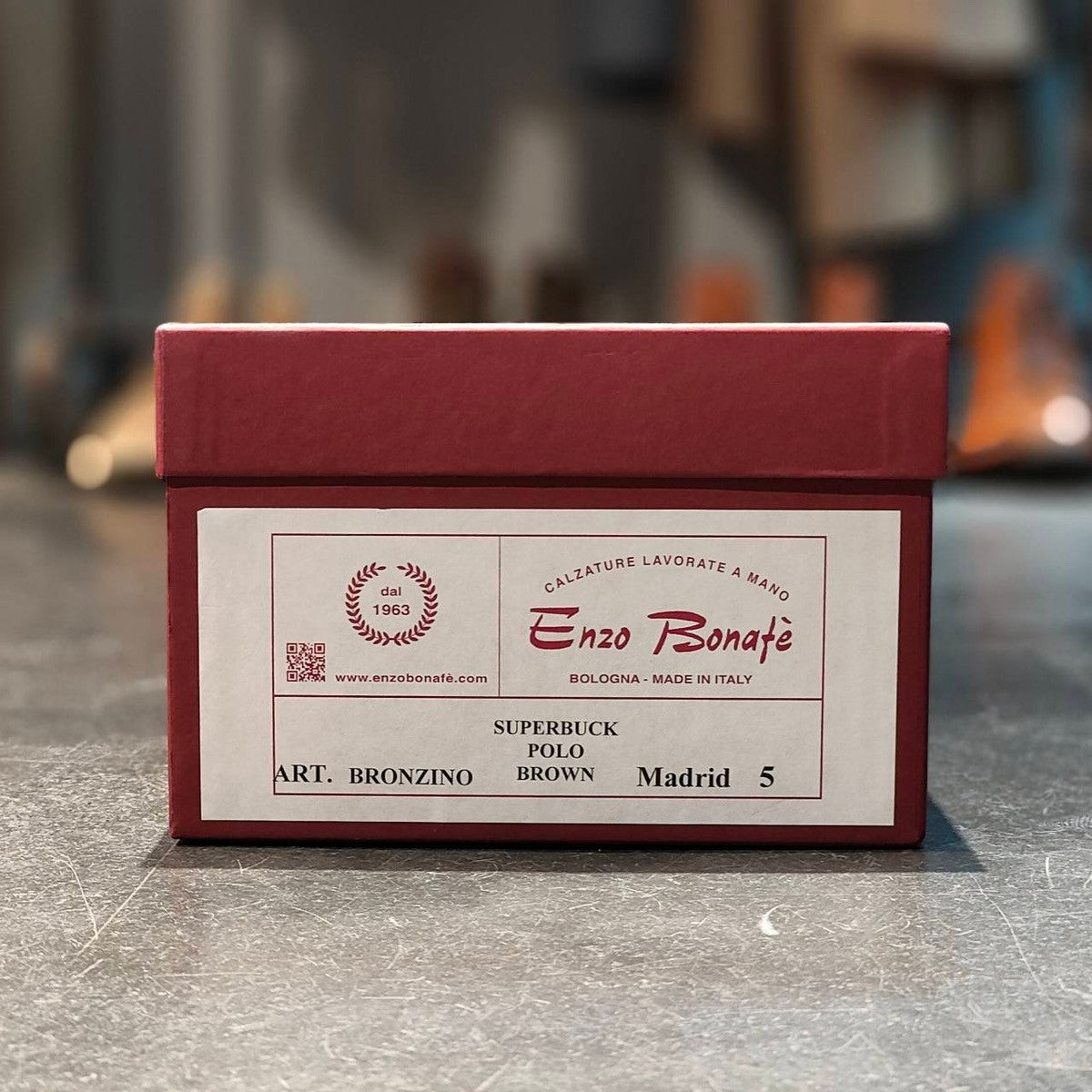 試着程度【Enzo Bonafe】エンツォボナフェ ブロンジーノ スエード クォーターブローグ ブラウン サイズ UK5 定価¥143,000-