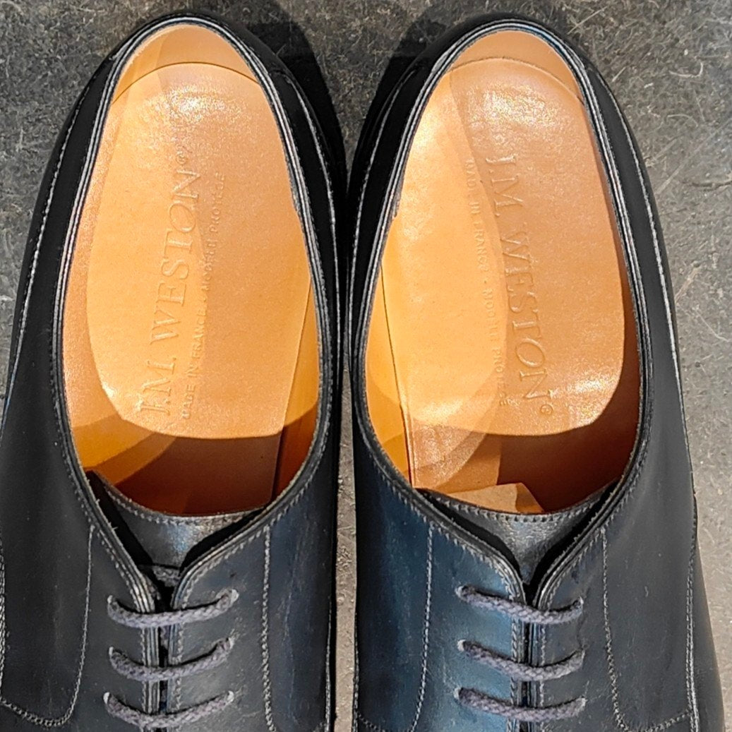 美品【J.M.WESTON】ジェイエムウエストン 641 ゴルフ Uチップ ボックスカーフ ブルー サイズ UK7C 31ラスト 定価¥168,300-