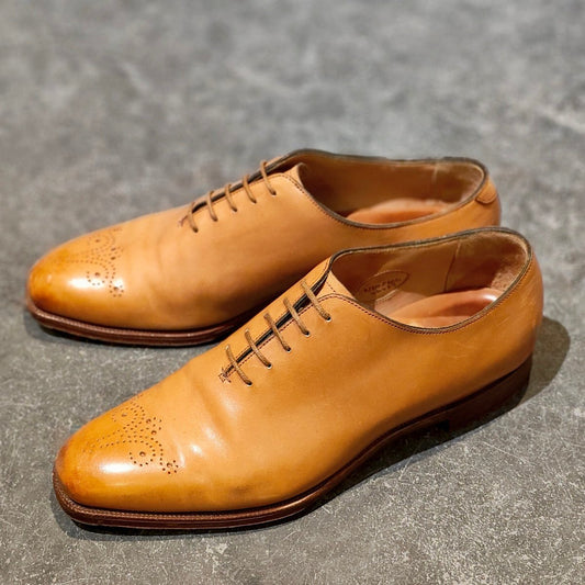 【EDWARD GREEN】エドワードグリーン ニューバリー ホールカット カーフ ライトブラウン サイズUK8D ラスト606