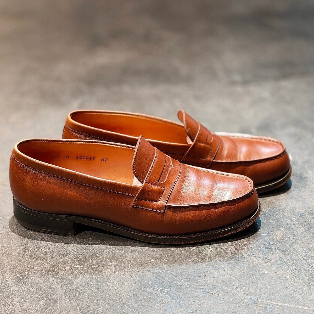 希少 【J.M.WESTON】ジェイエムウエストン 旧旧ロゴ 180 シグニチャーローファー カーフ タンブラウン サイズ UK4D 41ラスト 定価¥151,800-