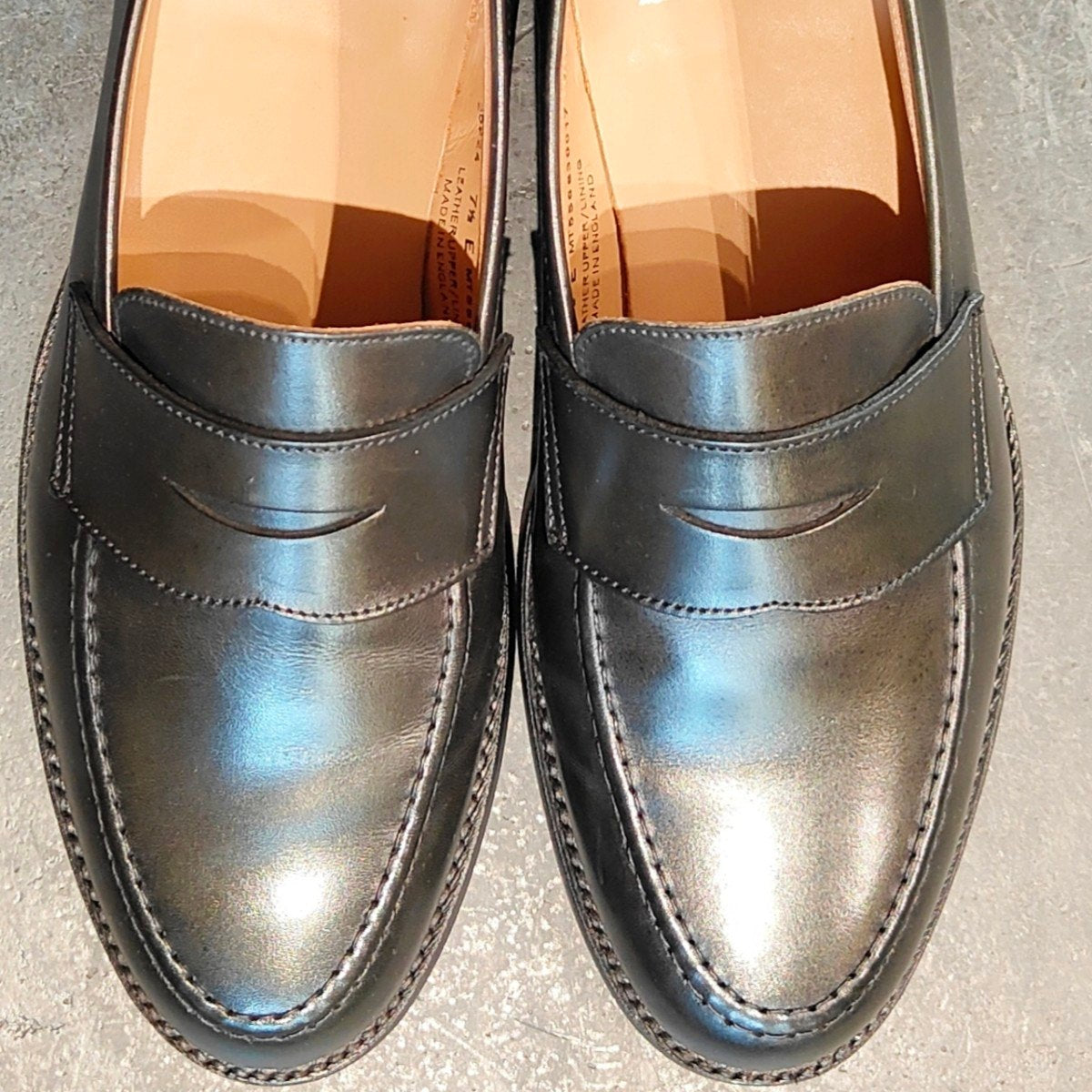 試着程度 【Crockett&Jones】クロケット&ジョーンズ ボストン2 ローファー ウォータープルーフカーフ ダークグリーン サイズUK7.5 376ラスト