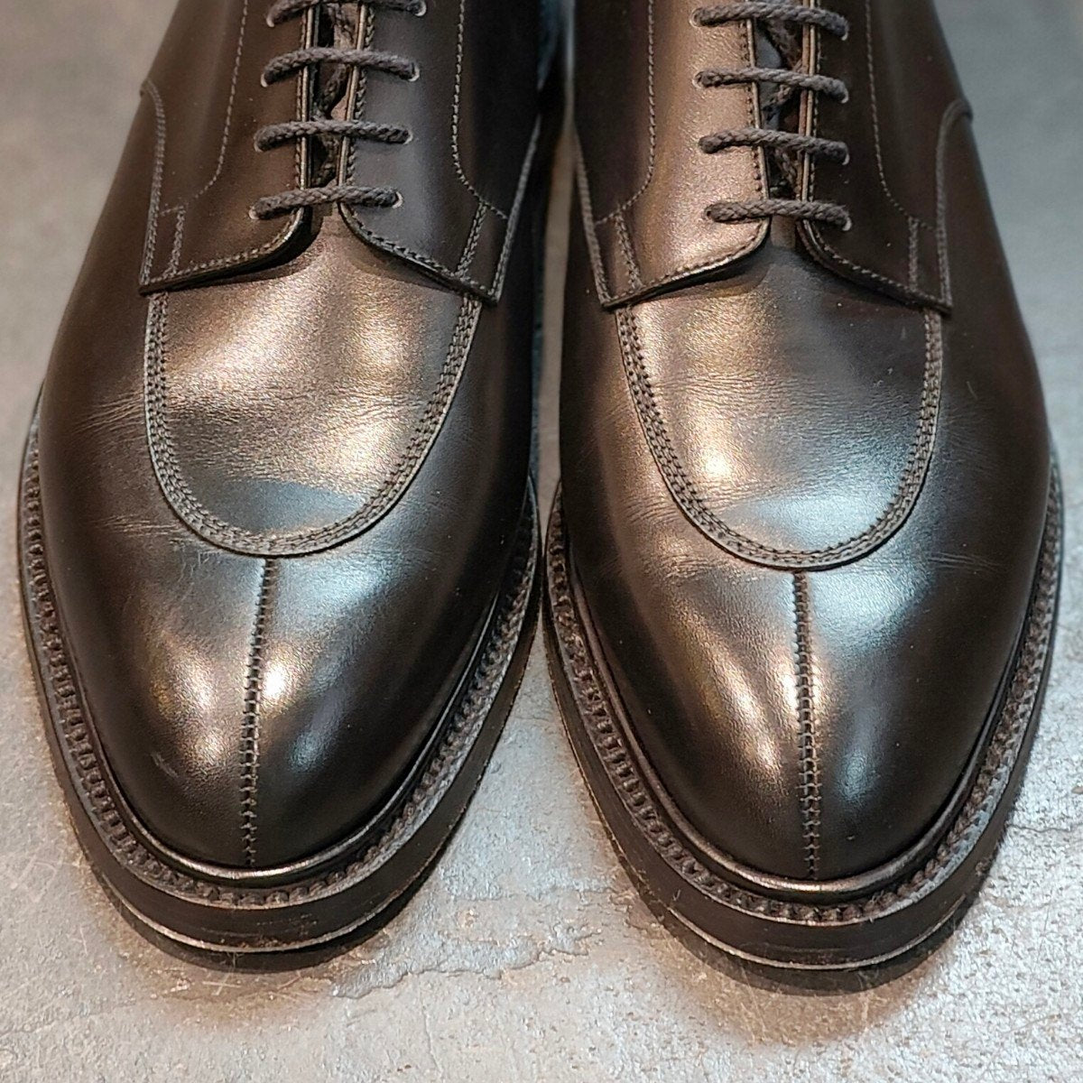 使用数回 【J.M.WESTON】ジェイエムウエストン ハーフハント Uチップ カーフ ブラック サイズ UK7C 25ラスト 定価¥170,500-