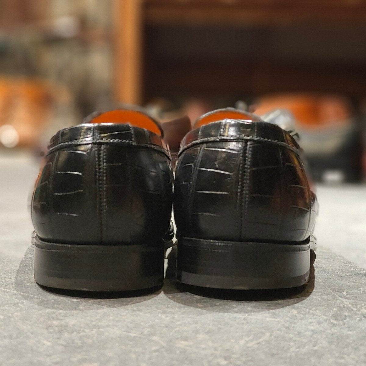 希少 使用数回【J.M.WESTON】ジェイエムウエストン 180 シグニチャーローファー アリゲーター ブラック サイズUK7E 41ラスト 参考定価 ¥825,000-