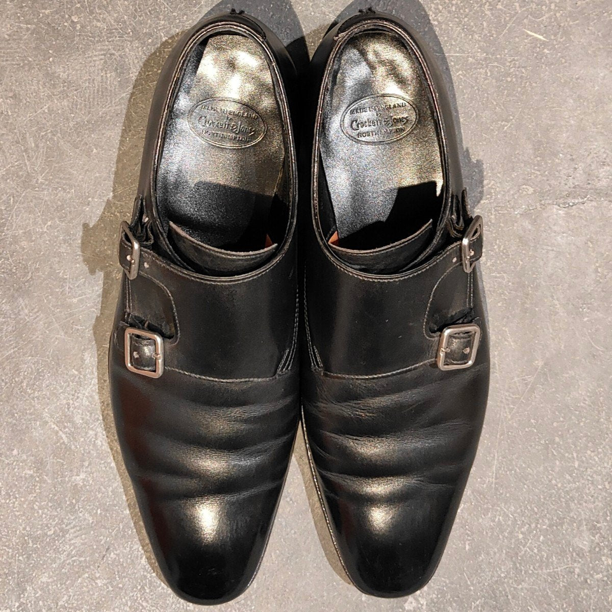 【CROCKETT&JONES】クロケット&ジョーンズ セイモア ダブルモンク カーフ ブラック サイズUK6.5D 337ラスト