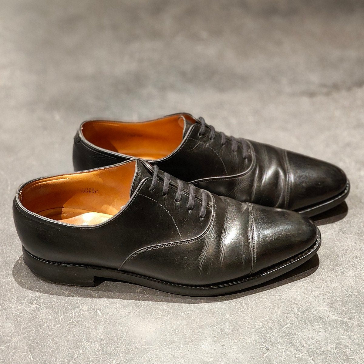 【JOHN LOBB】ジョンロブ シティ2 ストレートチップ カーフ ブラック サイズUK5.5E 7000ラスト参考定価¥228,800-