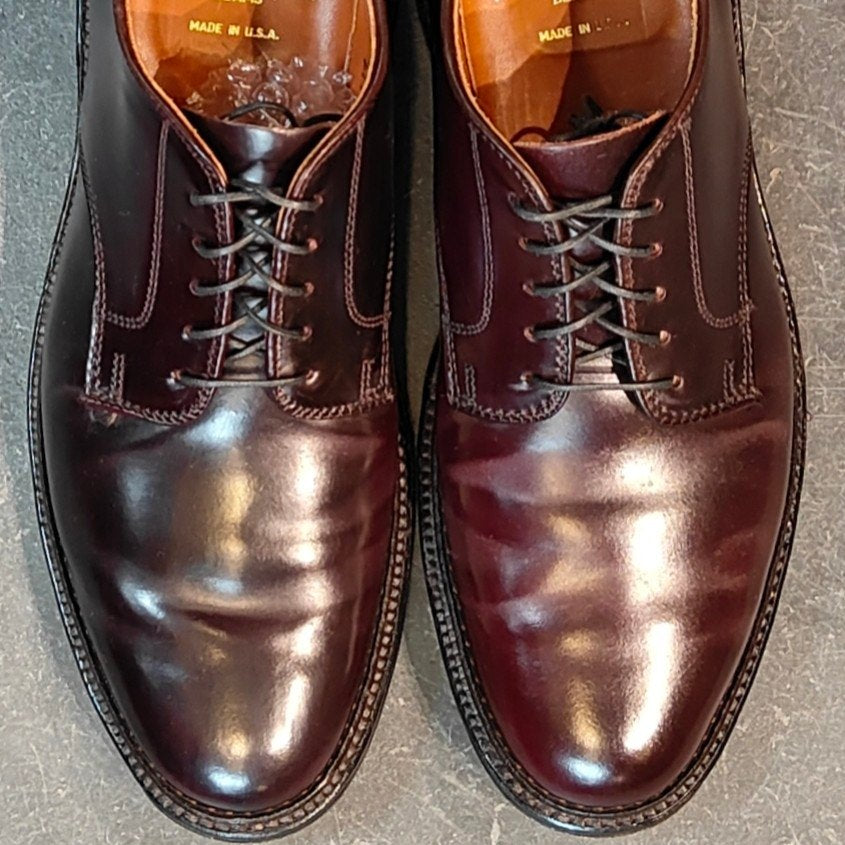 極美品【ALDEN】オールデンインターナショナルギャラリービームス 2938F  プレーントゥ コードバン ダークバーガンディ サイズ US8.5D バリーラスト