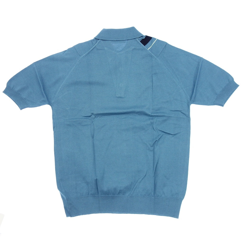 【JOHN SMEDLEY】ジョンスメドレー 90年代 シーアイランドコットン ニットポロ デッドストック ブルー サイズ S DEADSTOCK