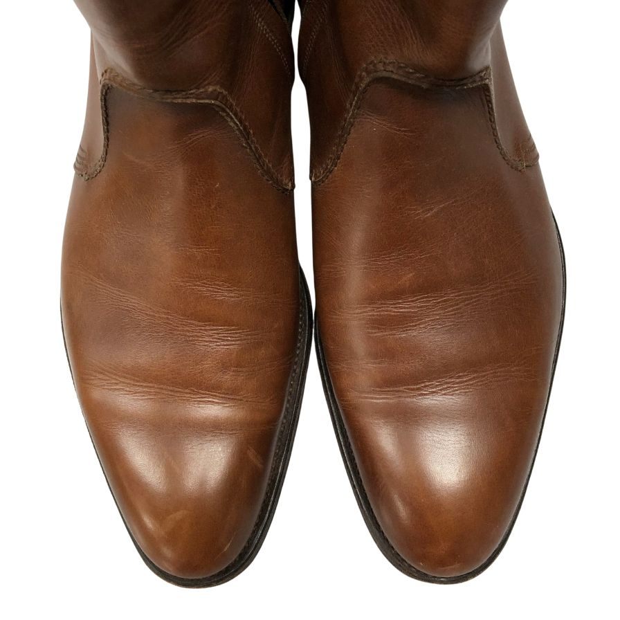 希少【JOHN LOBB】ジョンロブ ウーバン ダブルサイドバックルジップブーツ カーフ ブラウン サイズUK8D 1105Bラスト