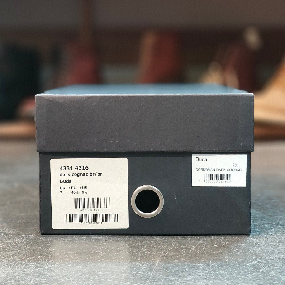 希少 新品未使用 【HEINRICH DINKELACKER】ハインリッヒディンケラッカー ブダ ウイングチップ コードバン ダークコニャック サイズ UK7