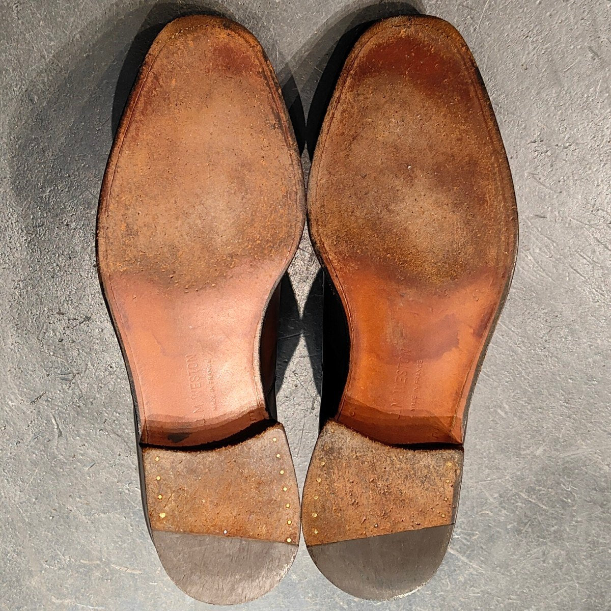 希少 極美品【J.M.WESTON】ジェイエムウエストン 300  旧旧ロゴ ストレートチップ カーフ ブラウン UK6E 11ラスト 参考定価¥165,000-