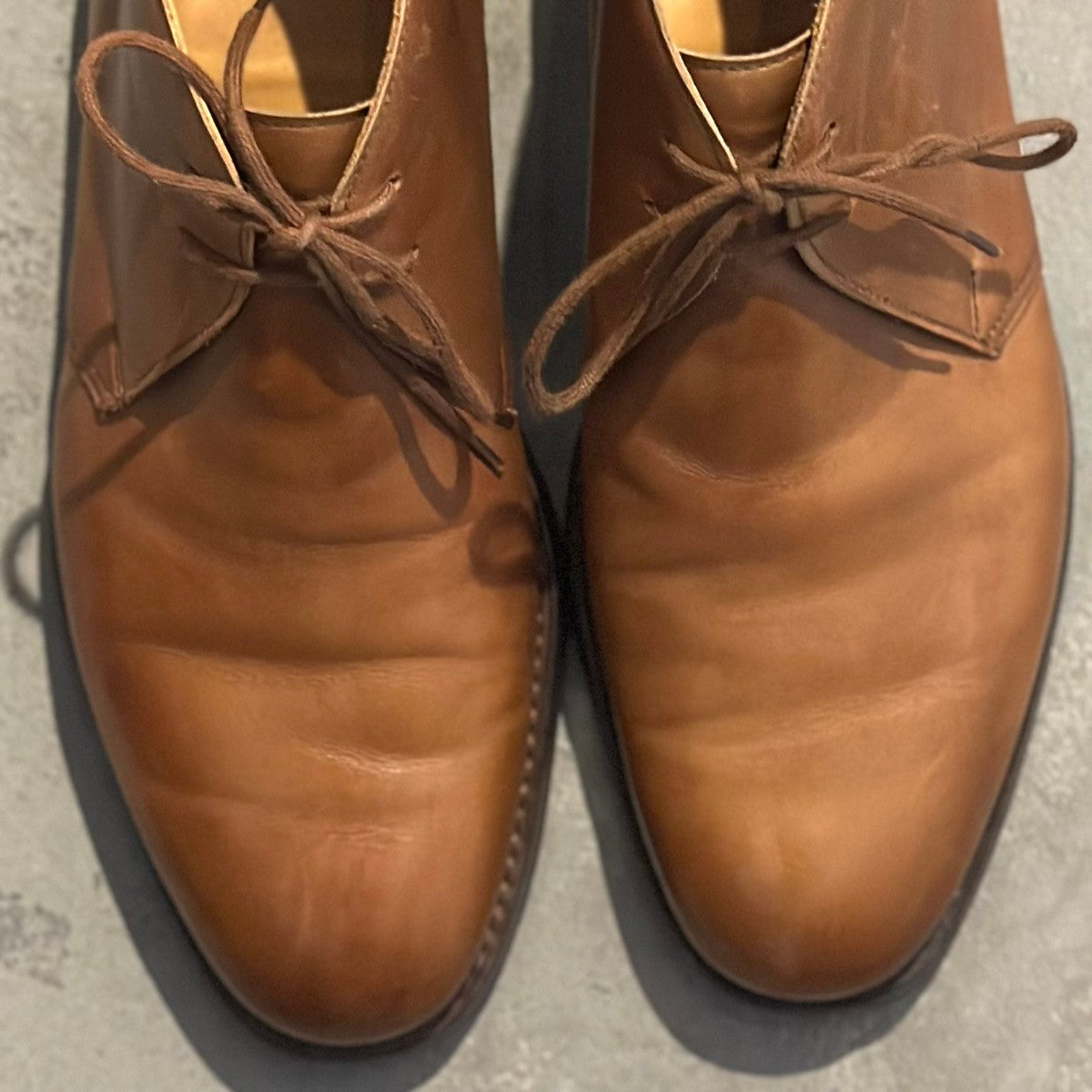 極美品【CROCKETT&JONES】クロケット&ジョーンズ チャートシー チャッカブーツ カーフ ブラウン サイズUK7E 224ラスト