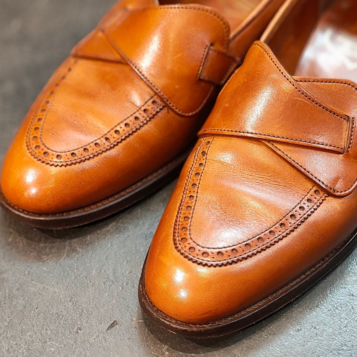 【CROCKETT&JONES】クロケット&ジョーンズ ニュー&リングウッド別注 バタフライローファー カーフ ブラウン サイズ UK6EE 302ラスト
