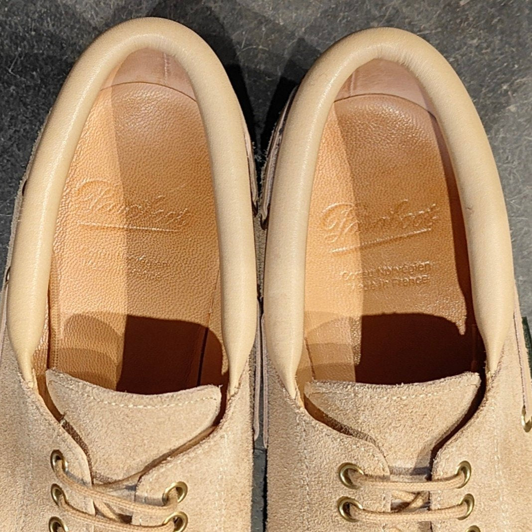 使用数回【Paraboot】パラブーツ シメイ Uチップ スエード ベージュ サイズ UK6.5 参考定価¥96,800-