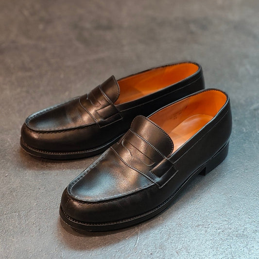 【J.M.WESTON】ジェイエムウエストン 180 シグニチャーローファー ボックスカーフ ブラック サイズ UK6D 41ラスト 定価¥151,800-