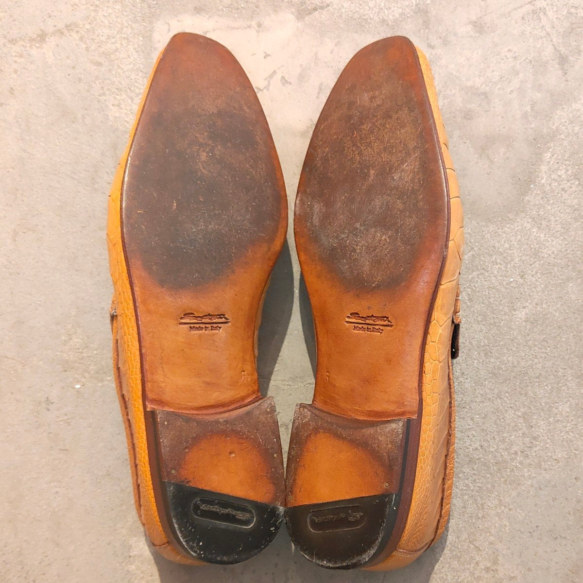 希少 使用数回【Santoni】サントーニ 伊勢丹メンズ別注 ローファー リミテッドエディション オーストレッグレザー ベージュサイズUK6