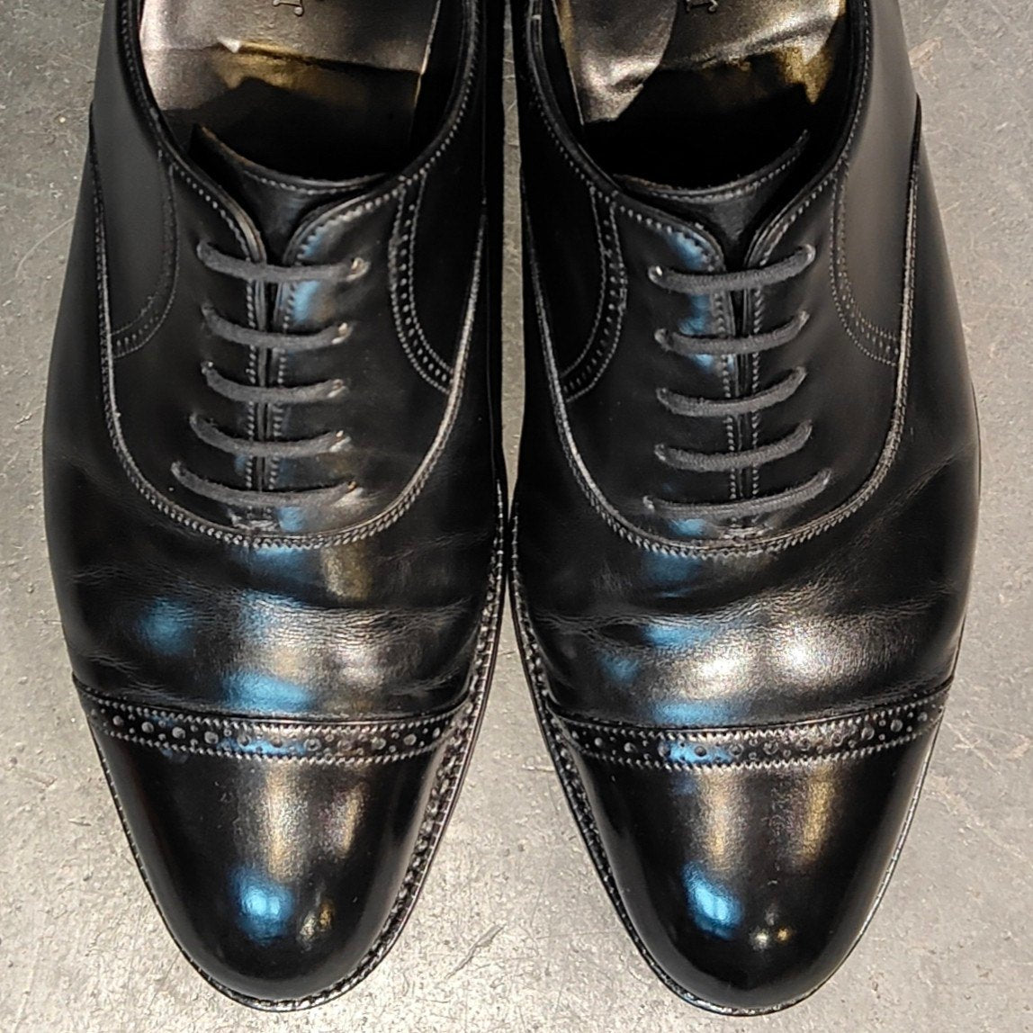 美品【JOHN LOBB】ジョンロブ フィリップ2 クォーターブローグ カーフ ブラック サイズUK6E 7000ラスト 参考定価¥332,200-