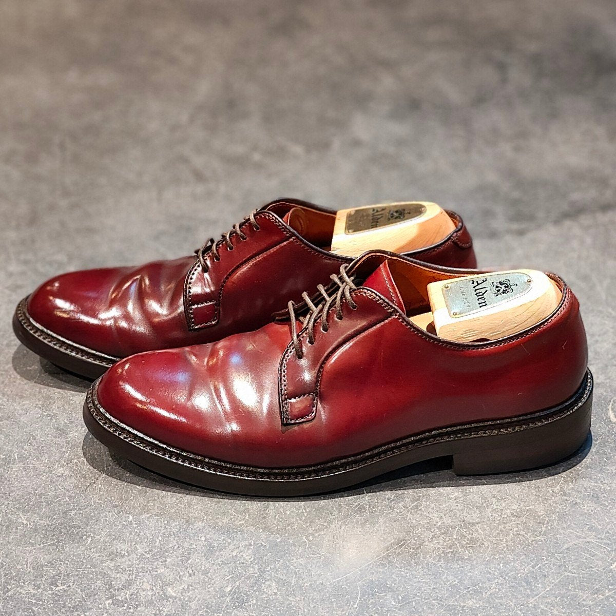 【ALDEN】オールデン 990 プレーントゥ コードバン ダークバーガンディ サイズ US7.5D バリーラスト 定価 ¥220,000-