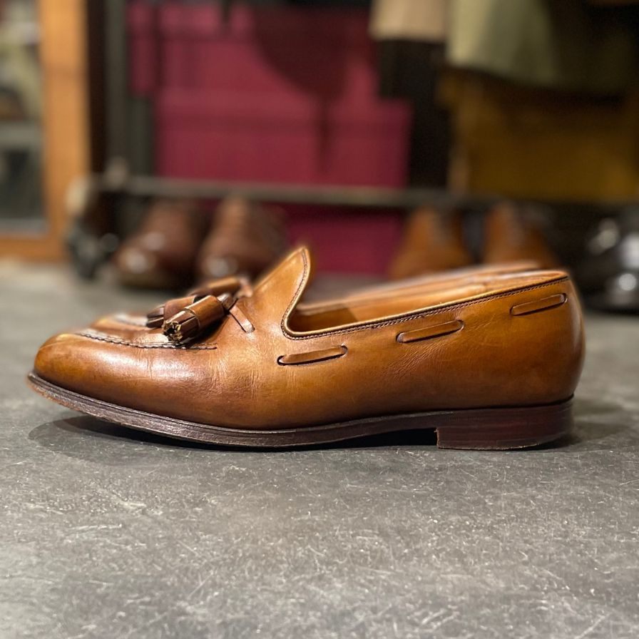 【CROCKETT&JONES】クロケット&ジョーンズ キャベンディッシュ3 タッセルローファー カーフ ブラウン サイズ UK7.5E