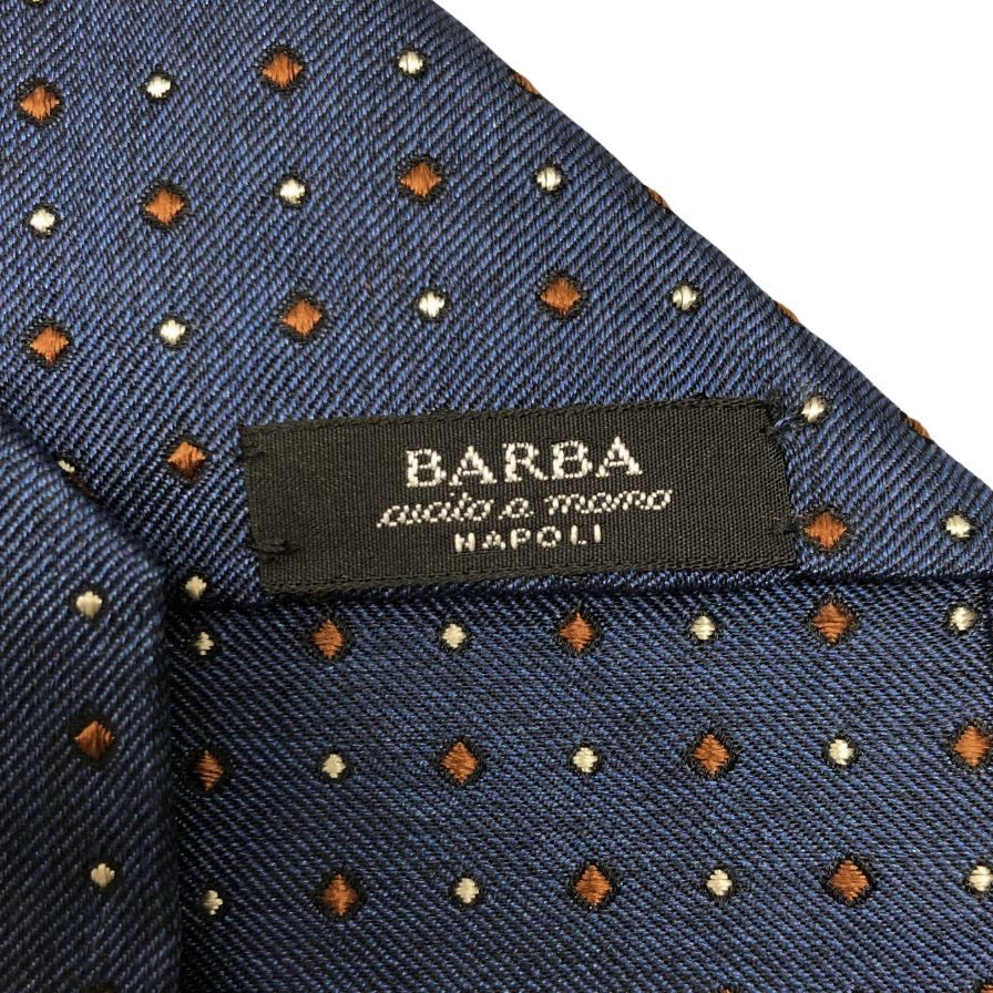 バルバ ネクタイ ドット柄 シルク セッテピエゲ メンズ BARBA【LA】