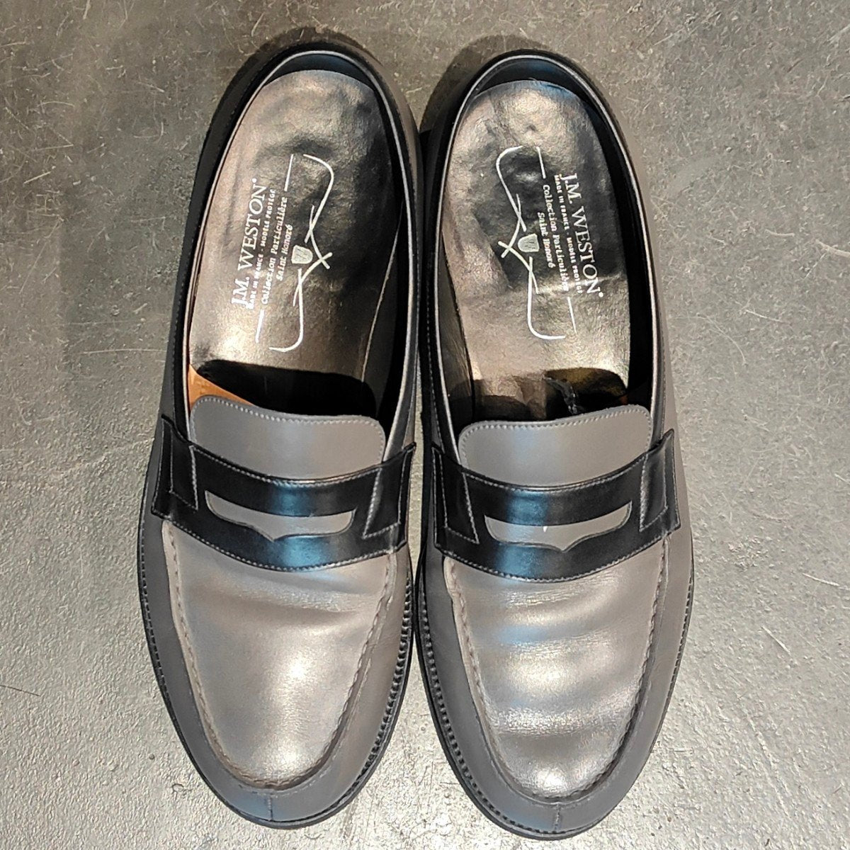 【J.M.WESTON】ジェイエムウエストン 180 シグニチャーローファー サントノーレコレクション ローファー カーフ グレー系 サイズ UK8.5E 41ラスト