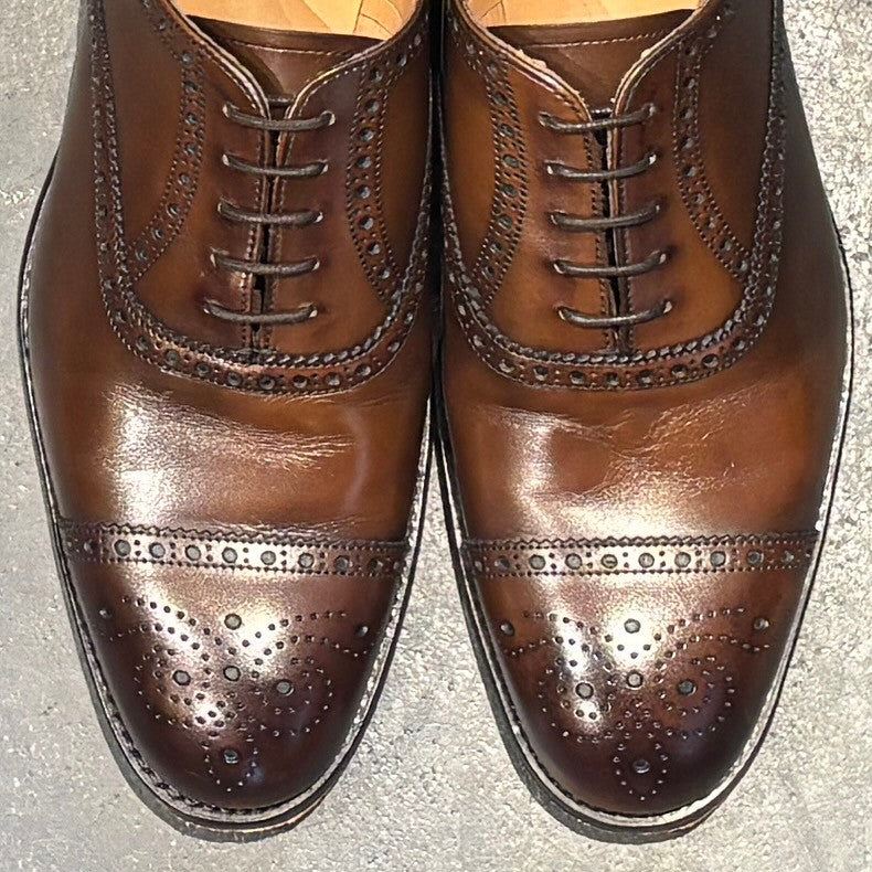 【JOSEPH CHEANEY】ジョセフチーニー ウィルフレッド セミブローグ カーフ ダークブラウン サイズUK8.5F