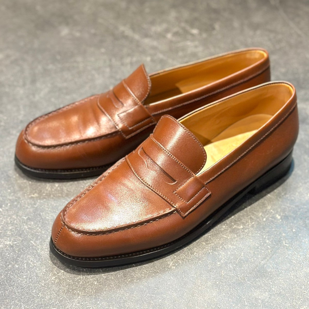 極美品【J.M.WESTON】ジェイエムウエストン 180 シグニチャーローファー カーフ タンブラウン メンズUK7.5B 41ラスト