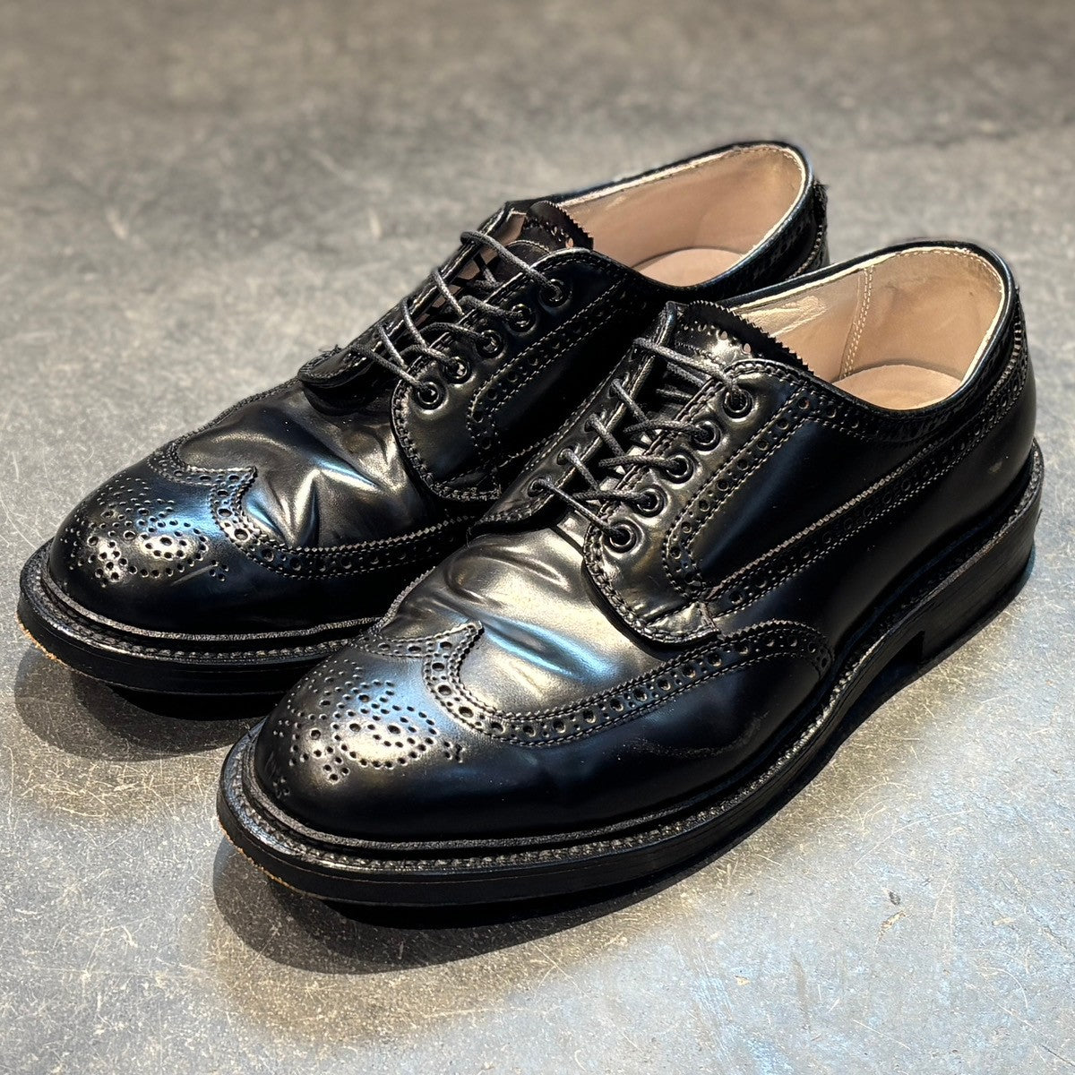 使用数回【ALDEN 】オールデン 31851 ユナイテッドアローズ別注 コードバン ウィングチップ ブラック バリーラスト サイズUS6.5D