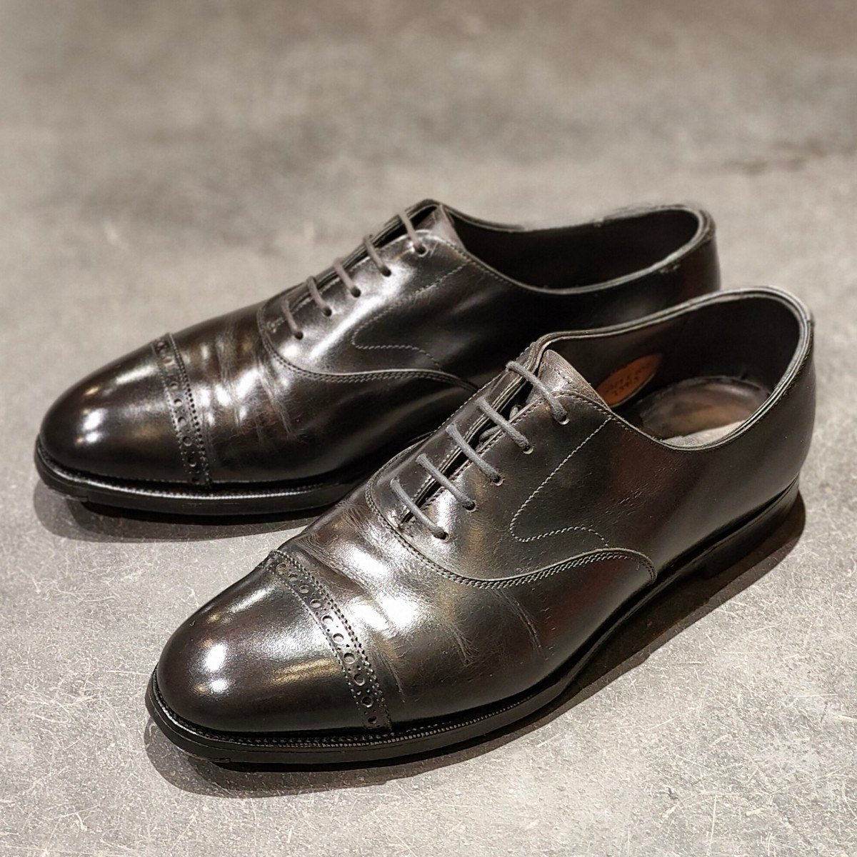 【EDWARD GREEN】エドワードグリーン バークレー パンチドキャップトゥ ブラック サイズ UK6.5E 202ラスト参考定価¥245,300-